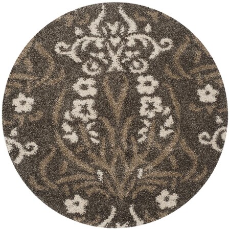 Safavieh Shag Round Rug, Smoke and Beige - 5 x 5 ft. SG457-7913-5R